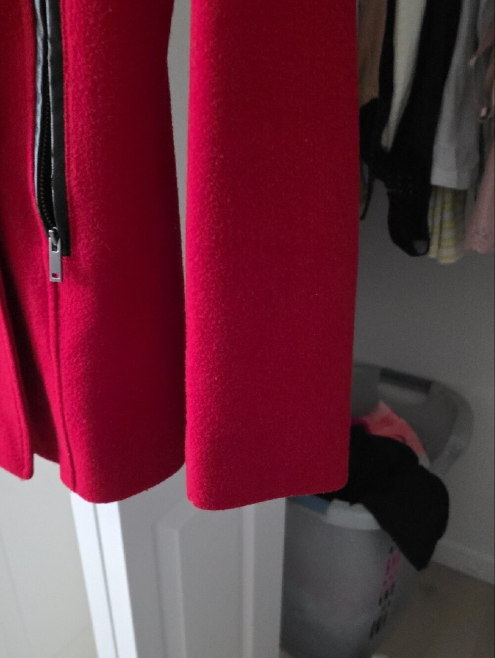 Black Rivet Red Double-Breasted Pea Coat - Picture 7 of 10